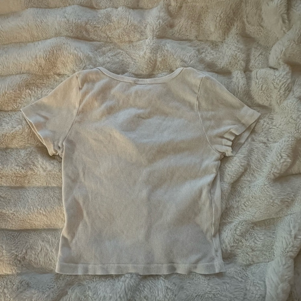 Brandy Melville Cream Crop Top Casual Essential